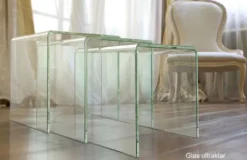 Olivea Beistelltisch Glas 3er Set