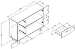 Orlando günstige Kommode 120 cm mit Schubkästen u. Türen