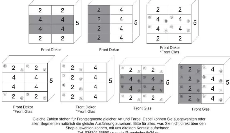 Paros Kleiderschrank mit Glastüren
