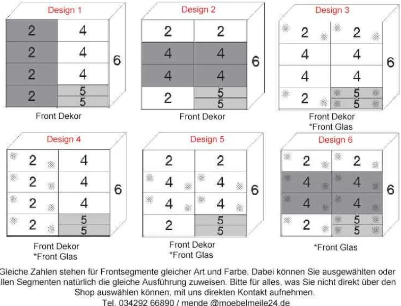 Paros Kleiderschrank mit Spiegel und Schubladen