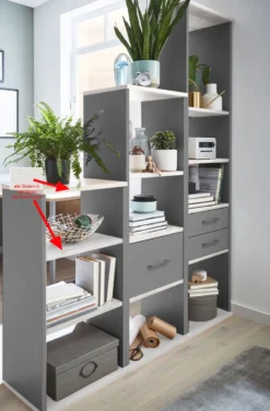 Raumteiler Regal grau