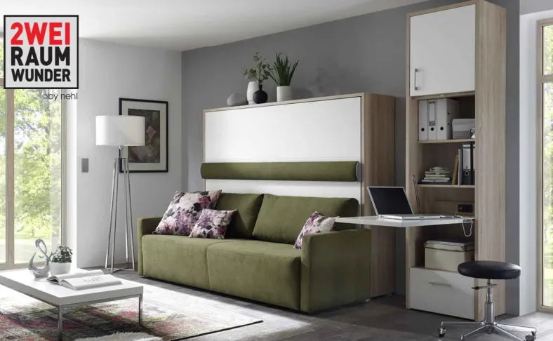 2RaumWunder Querklappbett mit Sofa