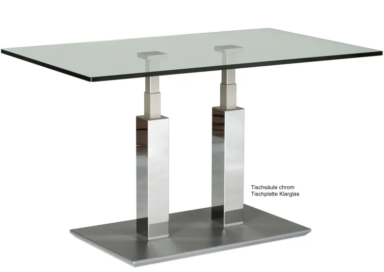 Rimini Deluxe Couchtisch Glas chrom