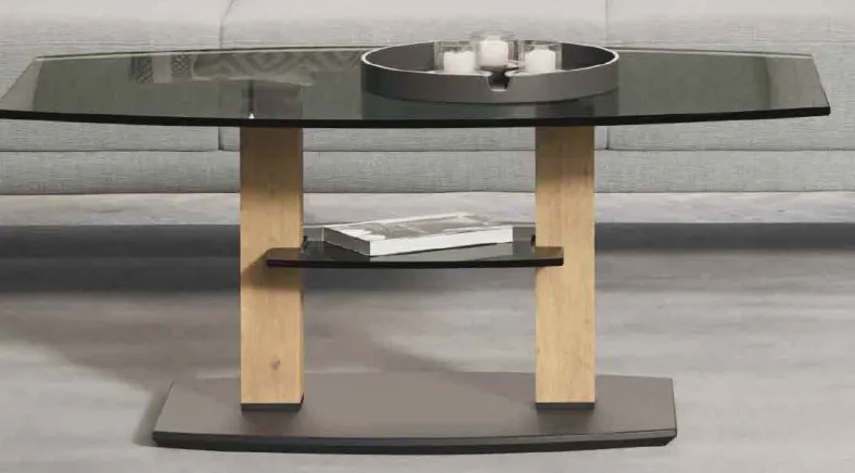 Rimini Deluxe höhenverstellbarer Couchtisch Glas
