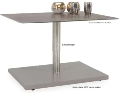 Ronald Schmitt K736 Couchtisch höhenverstellbar Keramik Glas individuell