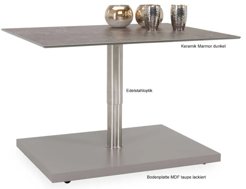 Ronald Schmitt K736 Couchtisch höhenverstellbar Keramik Glas individuell