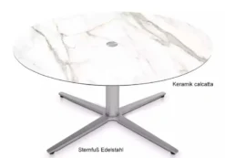 Ronald Schmitt Triplex Couchtisch höhenverstellbar rund oder eckig 75 cm