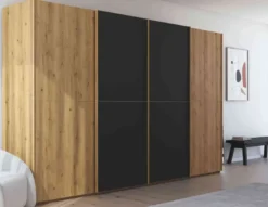 Scale Slide Wood Schwebetürenschrank eiche
