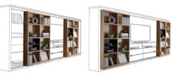 Solution Regalwand mit TV Fach
