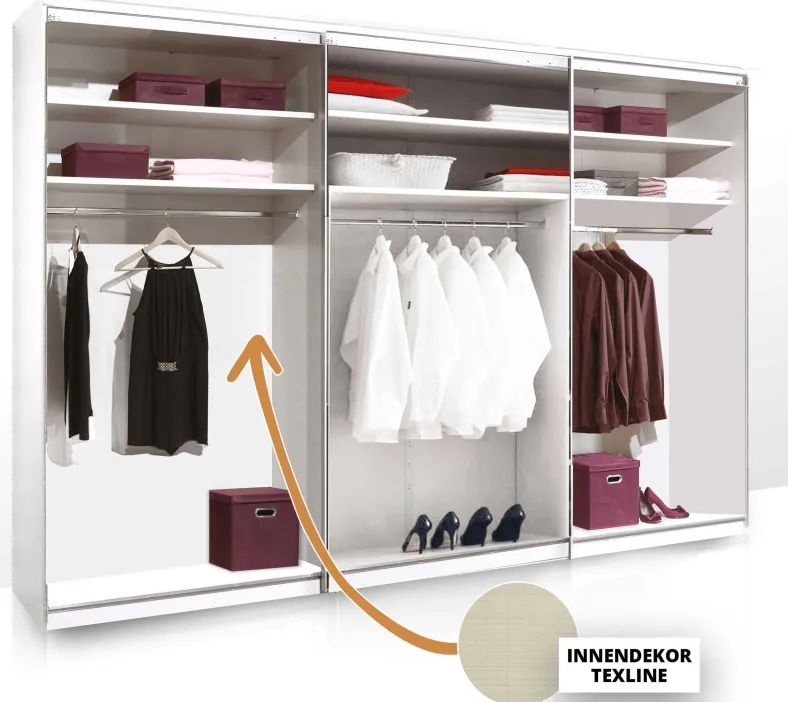 Sonate Como Schwebetürenschrank mit Spiegel B373 cm