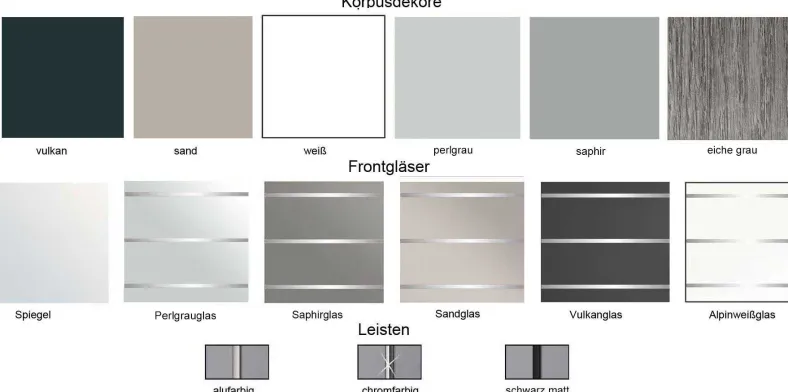 Sonate Como Schwebetürenschrank mit Spiegel B373 cm