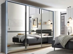 Sonate Pesaro Kleiderschrank mit Glastüren B373 cm