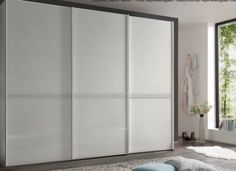 Sonate Pesaro Kleiderschrank mit Glastüren B373 cm