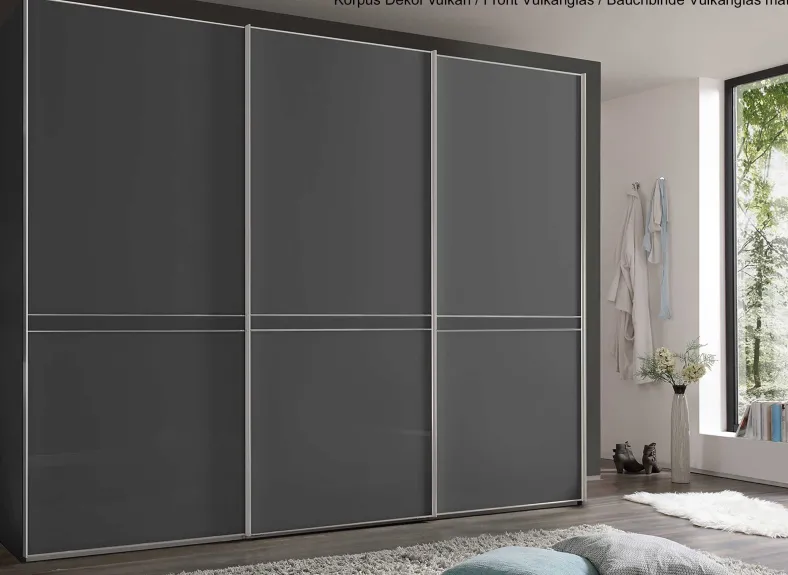 Sonate Pesaro Kleiderschrank mit Glastüren B373 cm