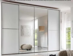 Staud Schwebetürenschrank weiß mit Spiegel