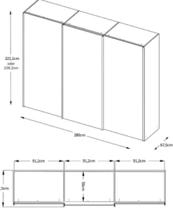 Staud Sinfonie Plus Schwebetürenschrank Glas