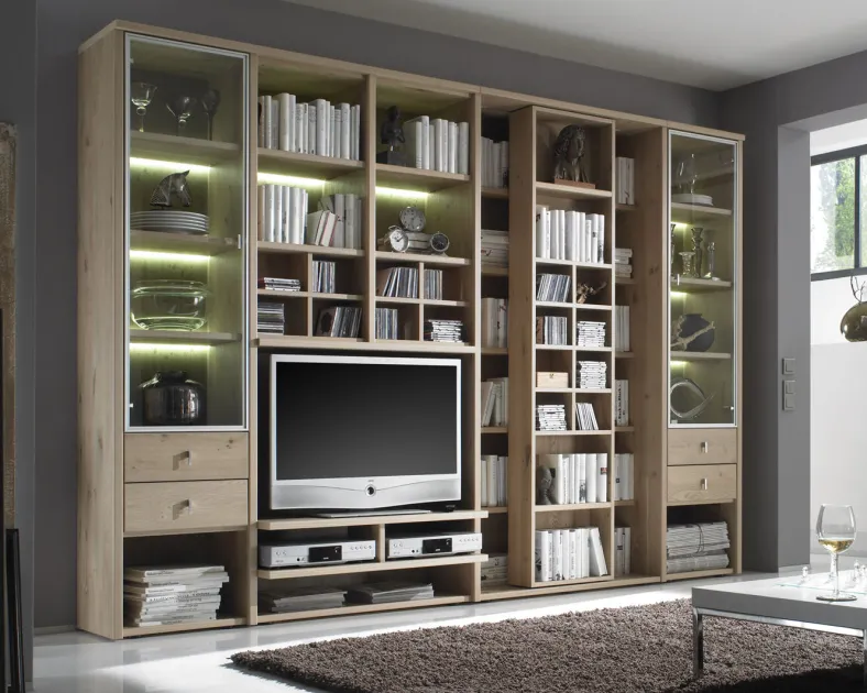 Studio Bücherregal mit TV-Element