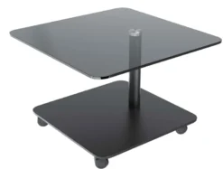 Thales Glas Beistelltisch mit Rollen