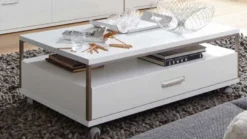 Trento Couchtisch weiß mit Schublade