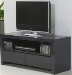 TV Sideboard weiß Hochglanz mit 2 Schubladen