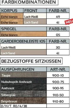 V100 Flurgarderobe mit Sitzbank