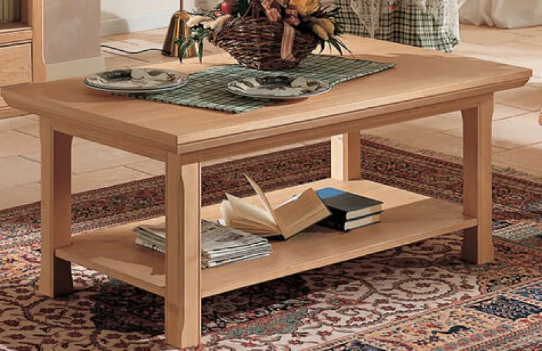 Vienna Couchtisch mit Ablage Pinie massiv in 4 Farben