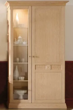 Vienna Wohnzimmerschrank mit Vitrine Pinie massiv in 4 Farben