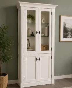 Vitrinenschrank vintage weiss