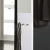 Wandgarderobe mit Spiegel weiß Hochglanz